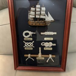 Maritime Shadow Box Nautical Knots Sailboat Framed Wall Art