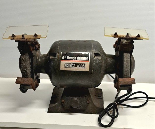 Vintage Ohio Forge 6" Bench Grinder 1/2 Hp 3500 RPM speed 510-467 MFG 1989 WORKS