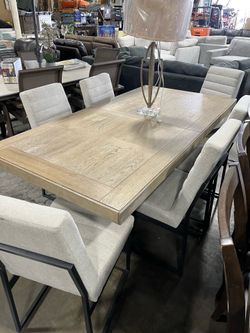 New dining table + 6 fabric chairs