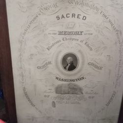 Original Tribute To General George Washington Framed In Glass 36"X36" )