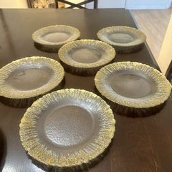 Gold Trimmed Glass Dinner Ware