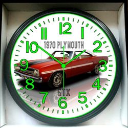 Wall Clock 1970 Plymouth GTX Garage Shop Glow In The Dark Wall Clock New!