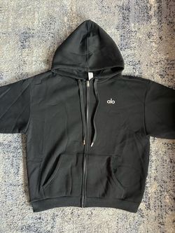 Alo Yoga Accolade Full Zip Hoodie Black-Size M
