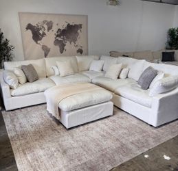 BRAND NEW! 6 Piece WHITE Cloud Modular Sectional Couch (FREE DELIVERY 🚚)