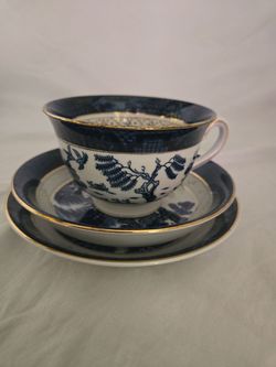 Vintage Blue Willow 3-Piece Tea Set Trio - Made in Occupied Japan (1(contact info removed))
