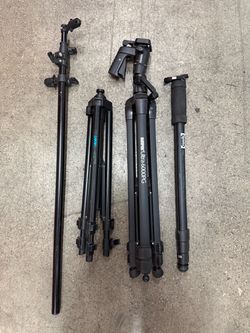 Camera Tripod Monopod Light Stand Lot - Sunpak Ultra 6000PG, Opteka, Sakar TR-2L