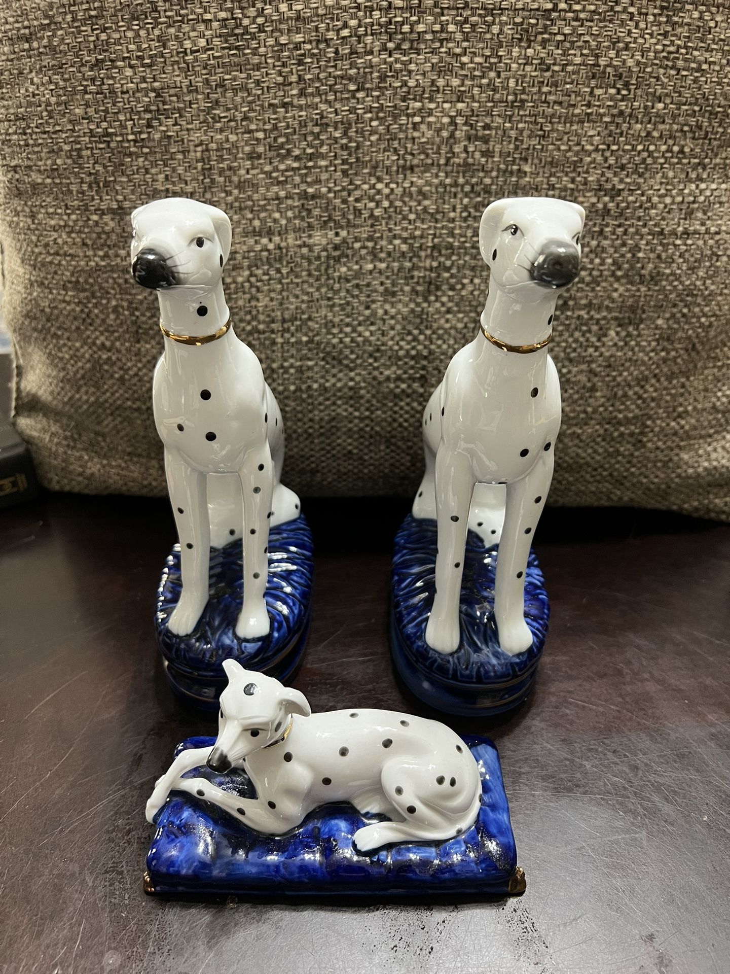 Fits & Floyd Staffordshire Style Dalmation Bookends And Paperweight