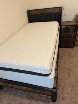 Twin bed with night stand