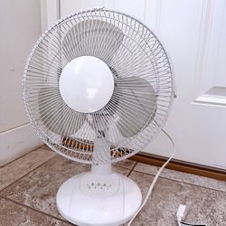 White Table Fan 12 Inch Works Well