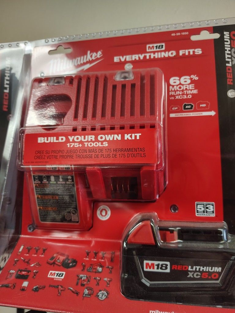 Milwaukee 5.0ah Battery And Charger Pack