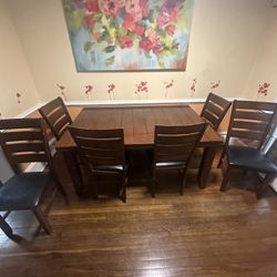Wooden Table & 6 Chairs