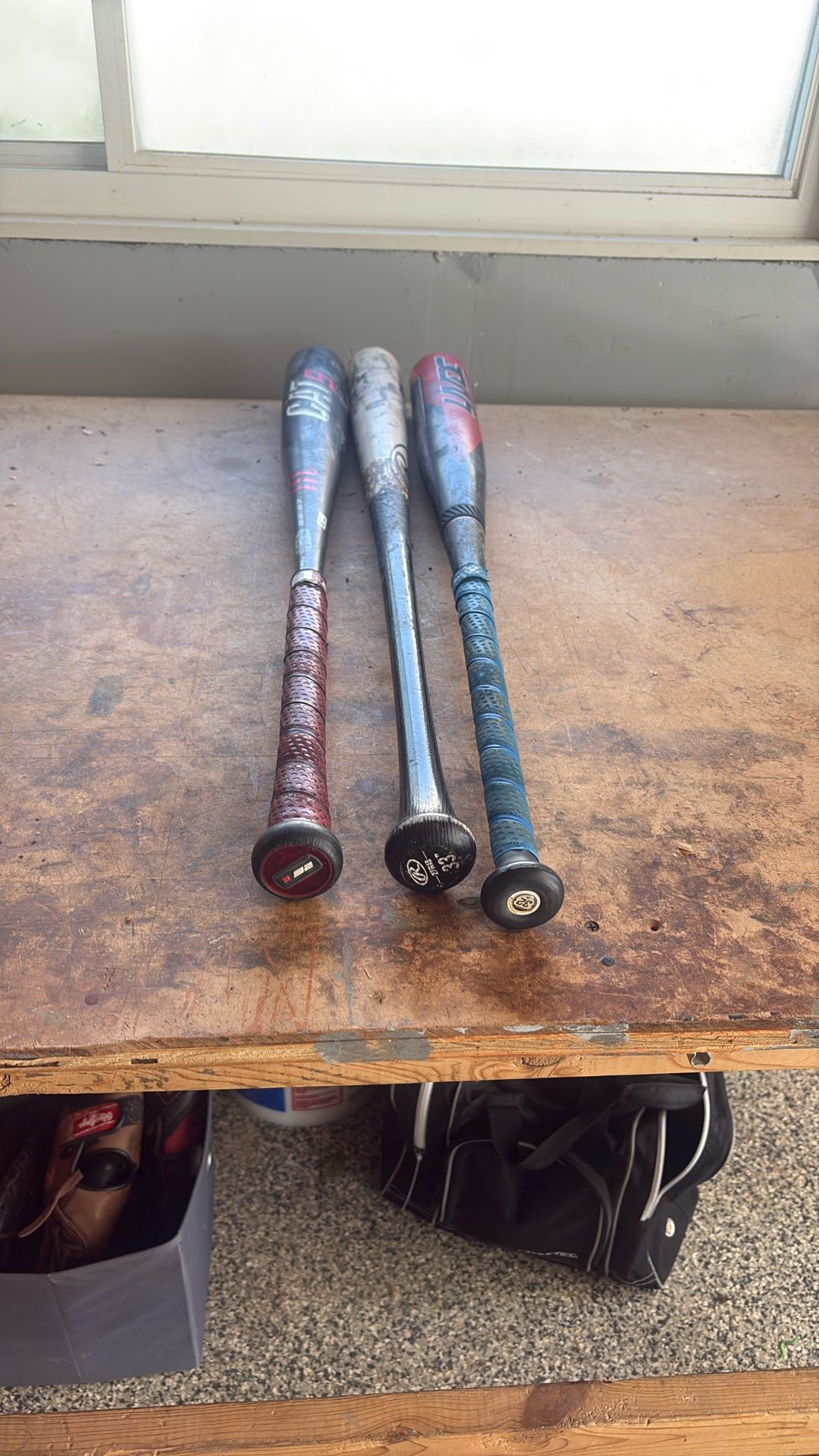 3 Used Baseball Bats
