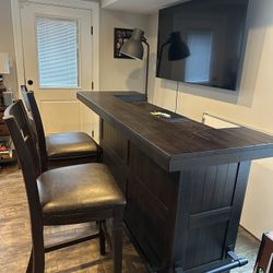 Bar And Chairs, Farmhouse Style, 80” X 28”