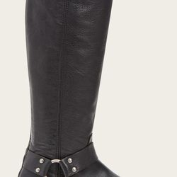 Woman’s 9.5 Frye Leather Black Carson Harness Tall Boot
