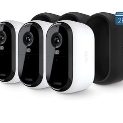 Arlo Essential Outdoor Camera 2K (2nd Generation) - Wireless Security Surveillance Camera - 3 Cam - White, VMC3350-1WMNAS