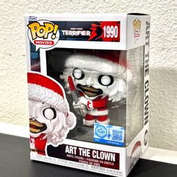 #1990 Terrifier 3: Art the Clown in Santa Suit with Chainsaw Funko pop special edition NEW!! Horror