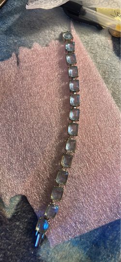 Silver Tennis Bracelet with Light Blue Stones