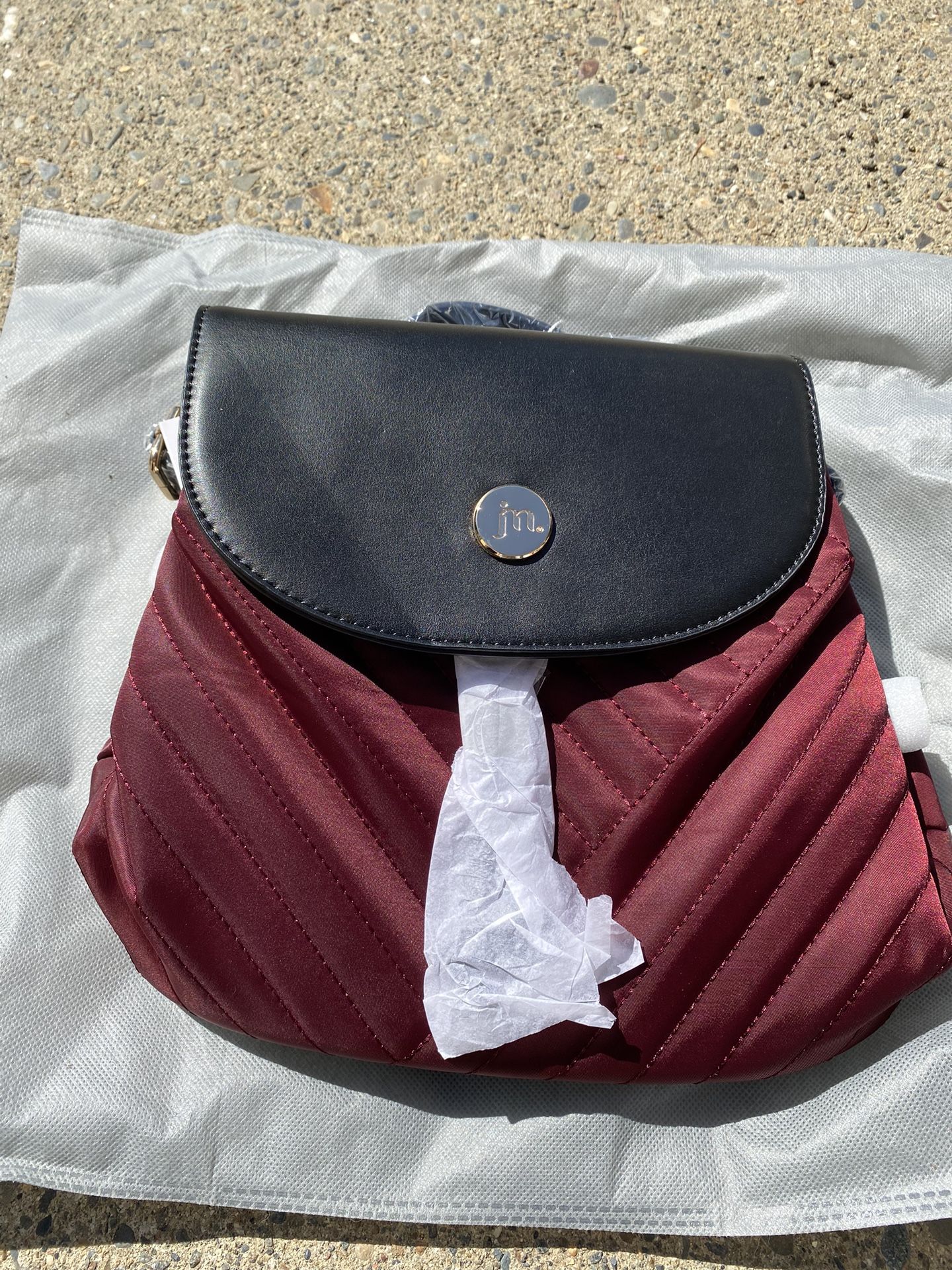 Jessica Moore Womens Backpack Weekend Travel Diaper Bag School Berry / Black NWT