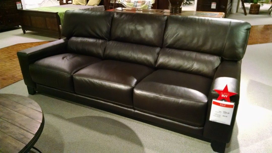 Macy's Chocolate Brown Leather Couch