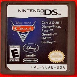 Cars 2 Nintendo DS Game Disney Pixar Racing Kids Family Cartridge Original Authentic Tested Working Lightning McQueen