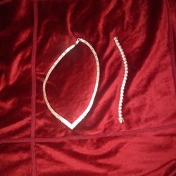 Sterling Silver Necklace Bracelet $25 Each Or Both For 40