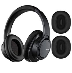 NEW! Bluetooth Headphone Over Ear, Wireless Headphones with Replaceable Earmuffs, Rechargeable CVC6.0 Bluetooth Headset, HiFi Stereo Headset with Mic