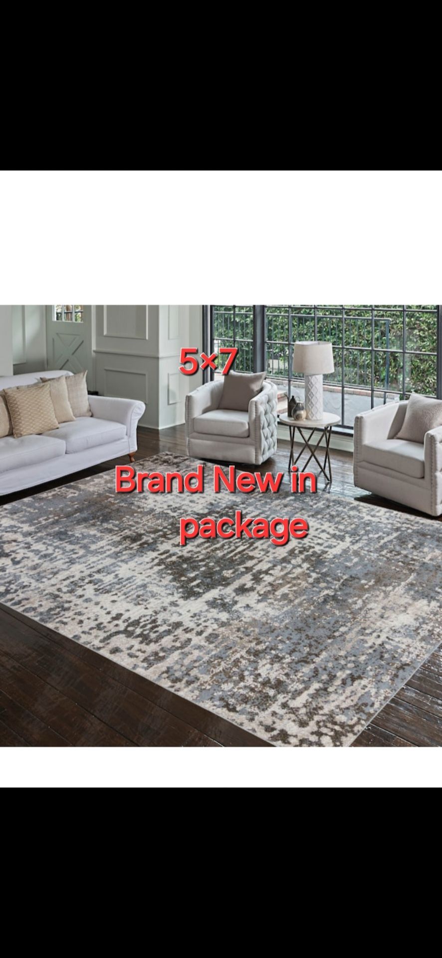 Brand New Origin 21
Abstract 5 x 7 (ft) Polypropylene Beige Ivory Rectangular Indoor Distressed/Ov.