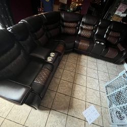 Two Tone Brown Sectional Sofa BRAND NEW