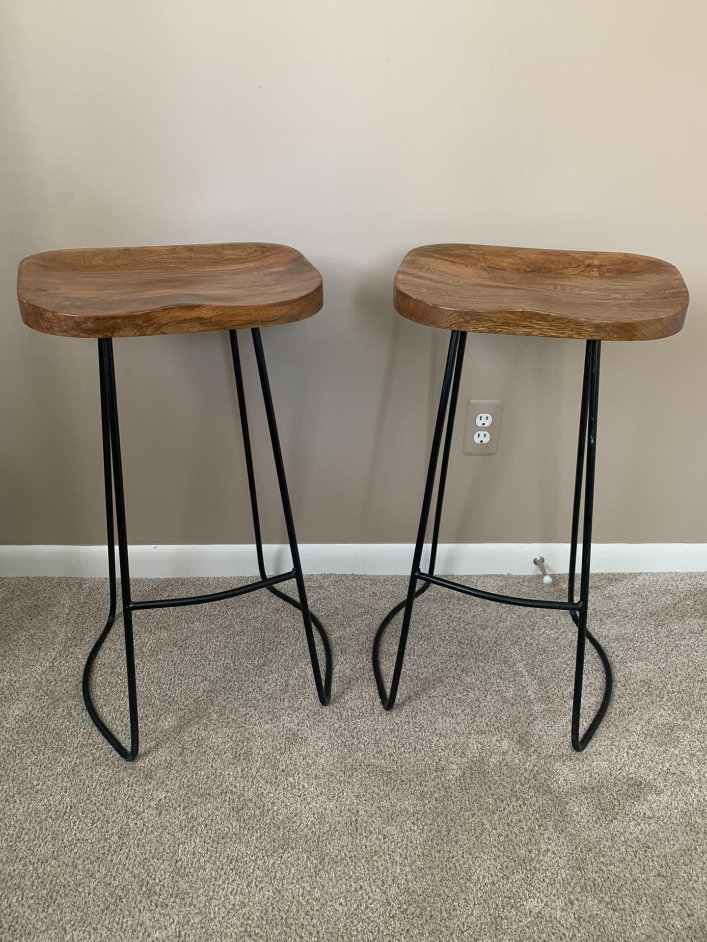 Wood & Metal Bar Stools