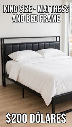 King size bed and mattress