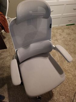 Gray Used Ergonomic chair functions perfectly-willing to work on price