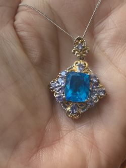 NWT Topaz And Amethyst Rose Gold Plated Sterling 20”