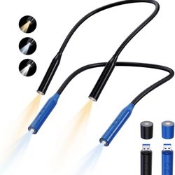 2Pcs LED Neck Reading Lights, Book Light for Reading in Bed, 3 Colors, 3 Brightness Levels, 380° Rotating Neck Light Rechargeable, 80 Hrs Runtime for 