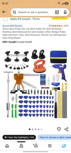 97 piece car dent removal kit