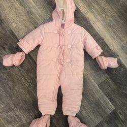 Baby Snowsuit Size 9-12 Months Fleece Lined And Warm 