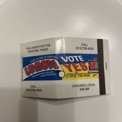 Calling All Union Printers! Matchbook Is 100% Unstruck And No Matches Missing.