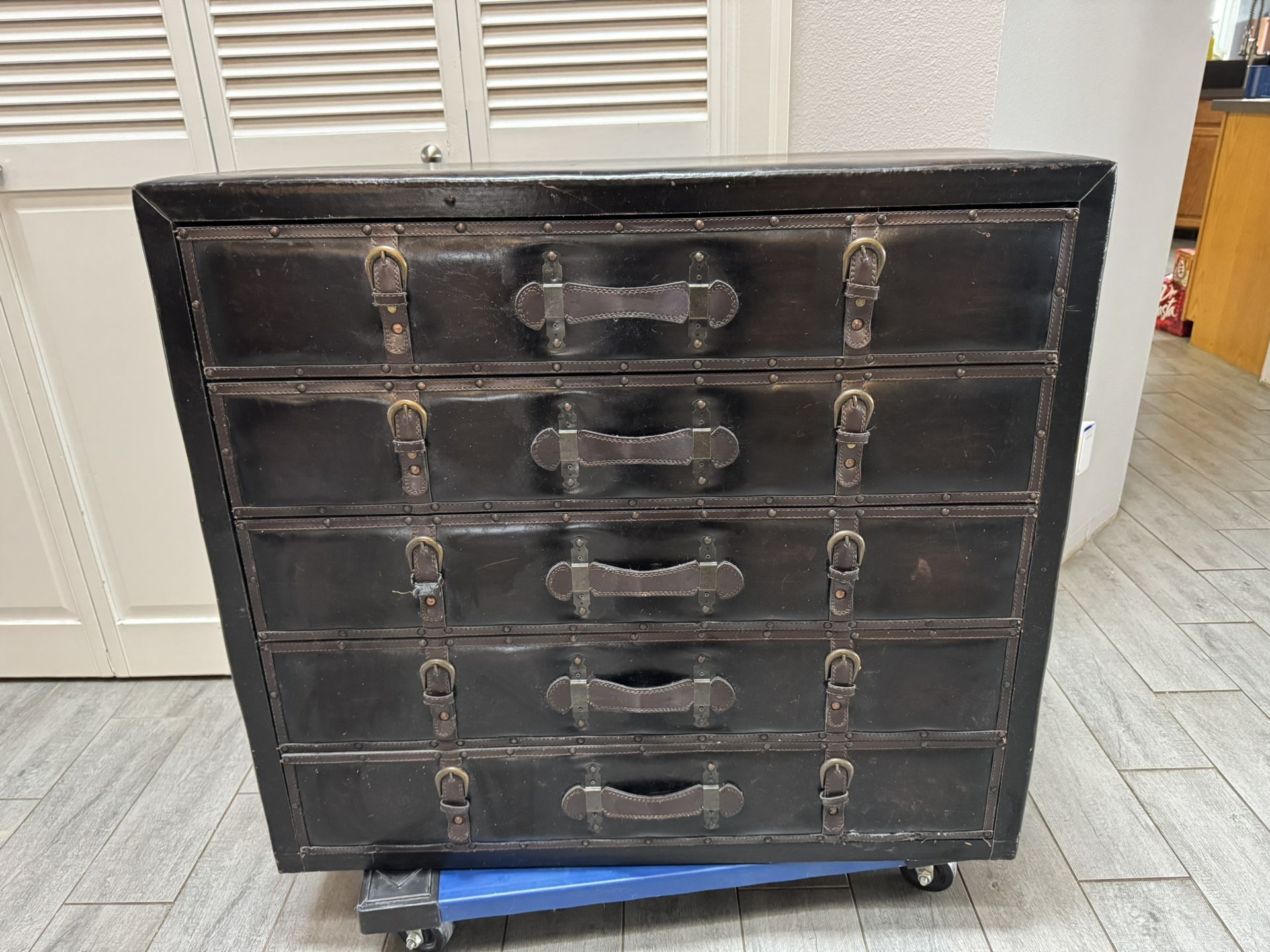 5 Drawer Leather Dresser
