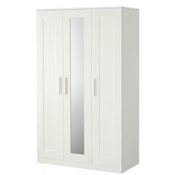 Wardrobe with 3 doors, White, 46x74 3/4 "
