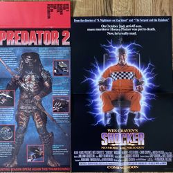 1(contact info removed) insert promo booklet/poster Lot Of 2 ~ Wes Craven’s Shocker Predator 2