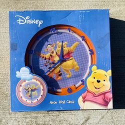 Disney Winnie the Pooh Neon Wall Clock 