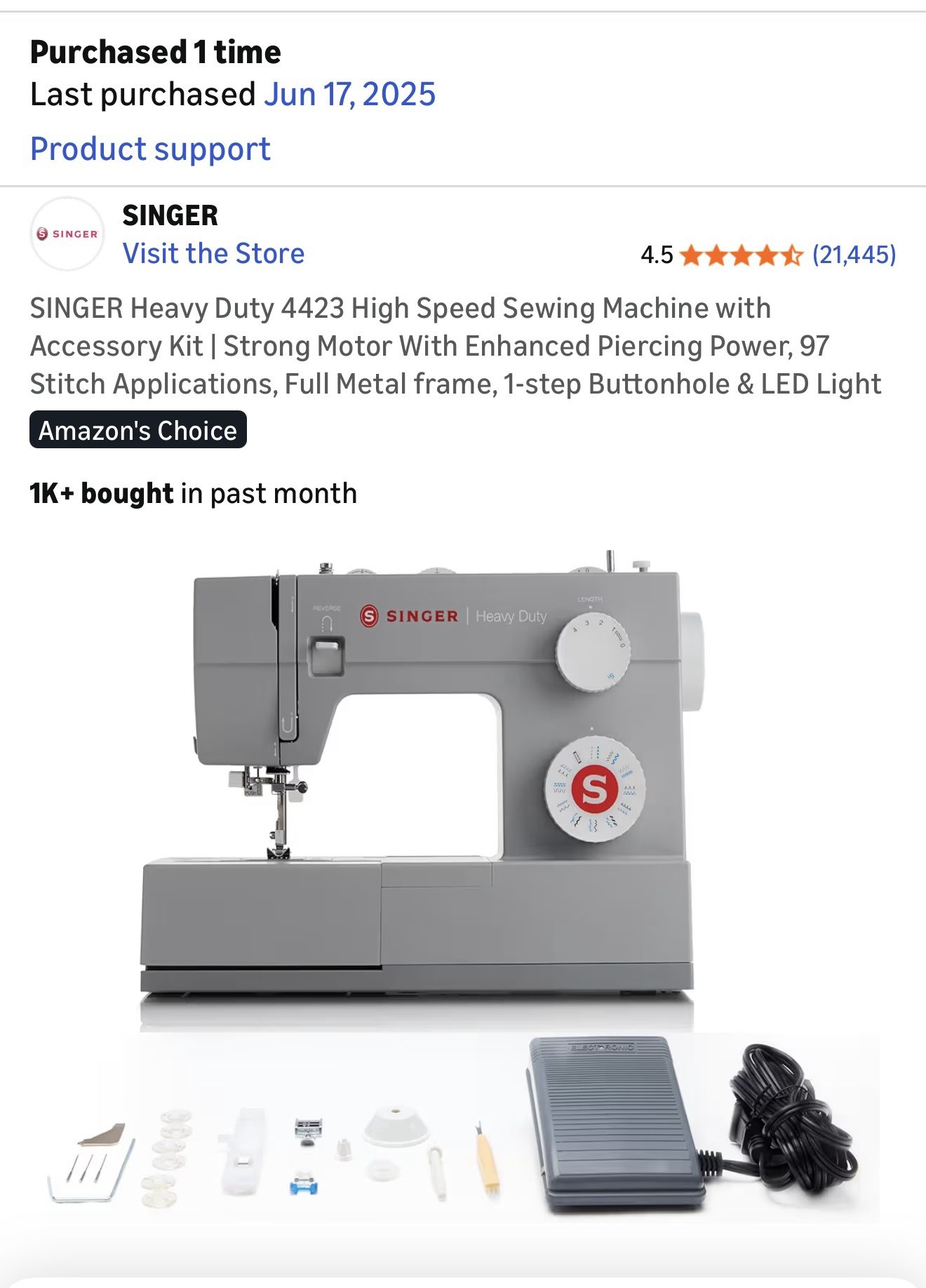 Singer Heavy Duty 4423 Sewing Machine