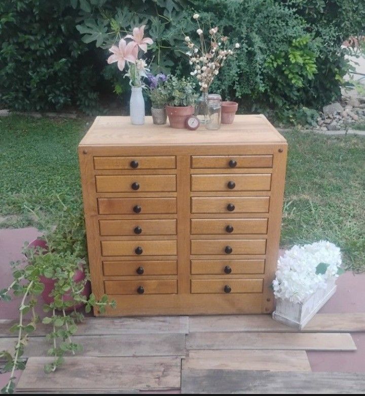 Apothecary Cabinet 14 Drawers Crafting Cabinet Art Supply Drawers Work Perfect