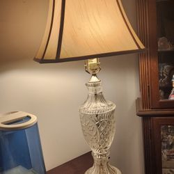 Rare....vintage Hollywood Regency French Style 24% Lead Cut Crystal Bohemian Table Lamp