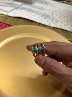 14kt yellow, gold, and genuine turquoise ring