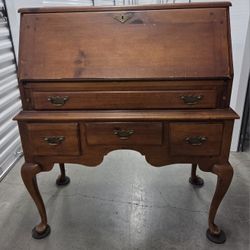 Vintage Link Taylor Pilgrim Pine Solid Wood Secretary Desk