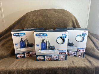 3 Instahang Rotating Shelf No Tools Suction System 360* New In Box As Seen On TV