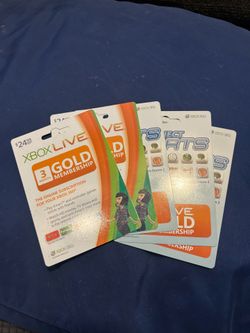 X box Gold Live Cards