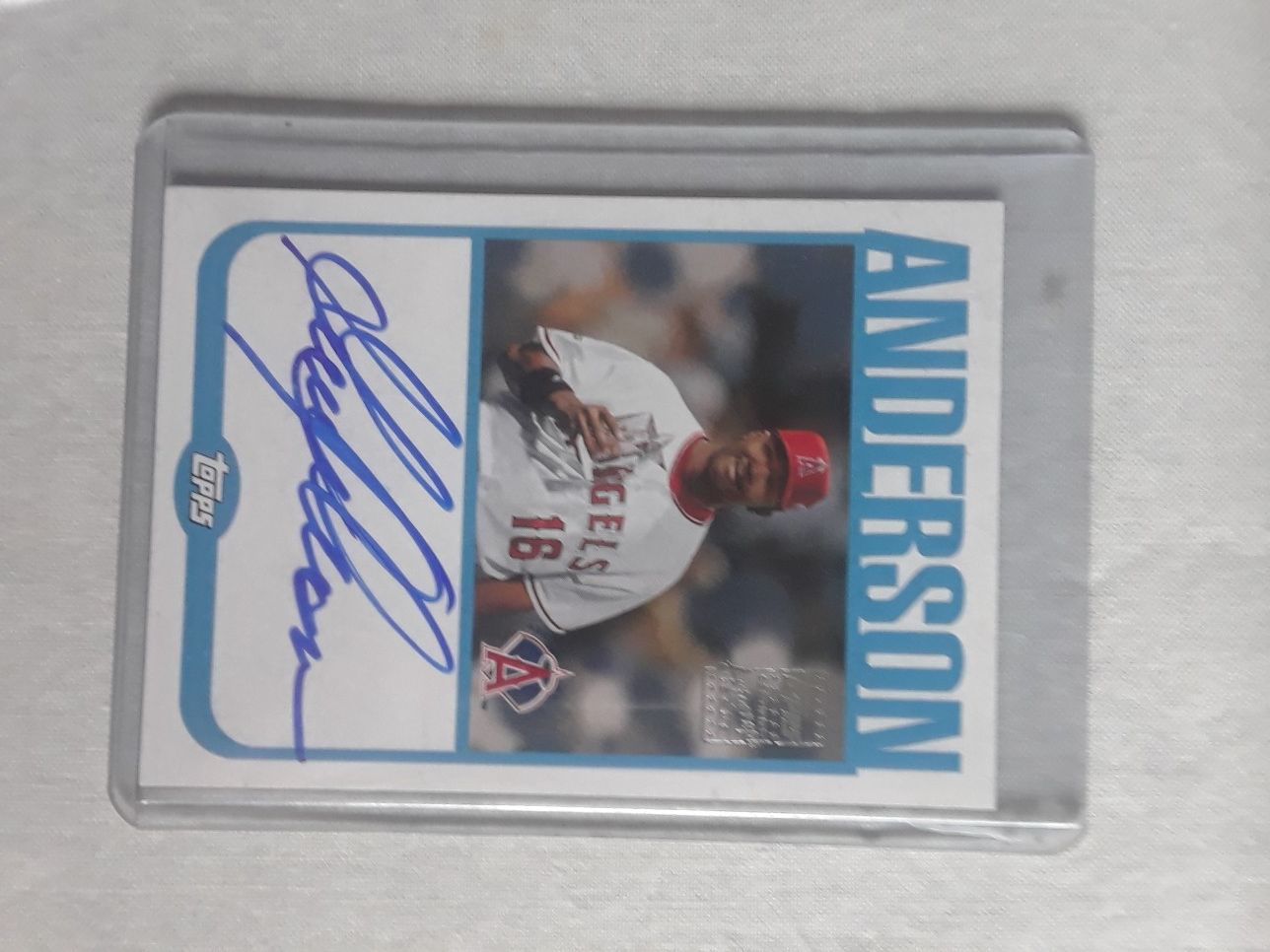 Autographed Topps Garret Anderson Angel's Baseball Card