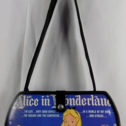 Upcycled Disney Alice in Wonderland Crossbody Purse Made from Record & its Cover