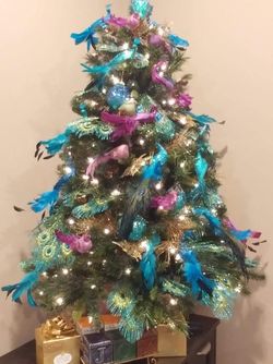 Christmas peacocks decoration.